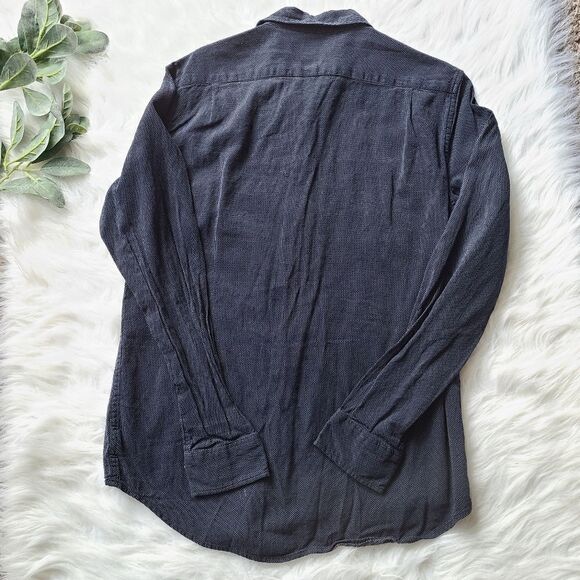 MICHAEL KORS Classic Fit Navy Polka-dot Dress Shirt Medium - Picture 12 of 12